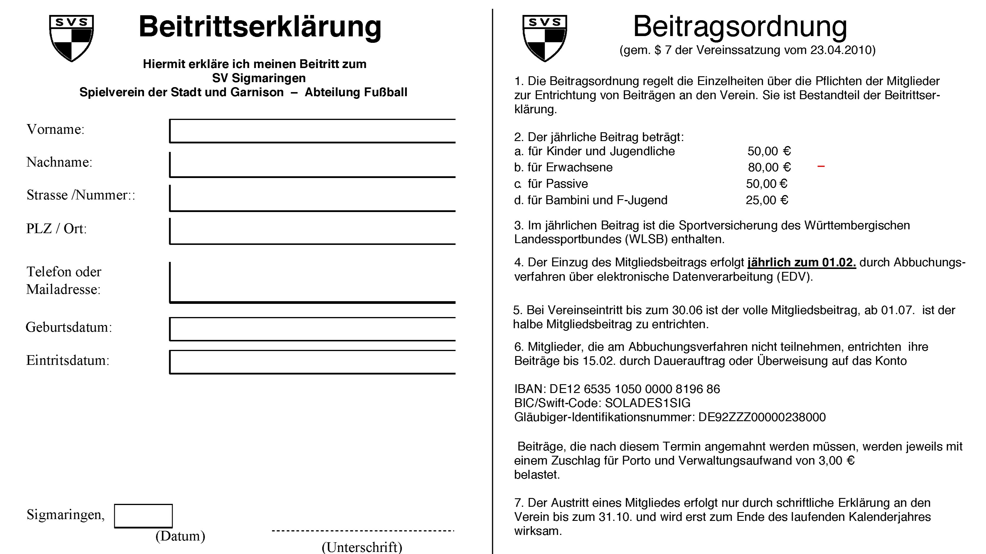 Beitritserklärung
